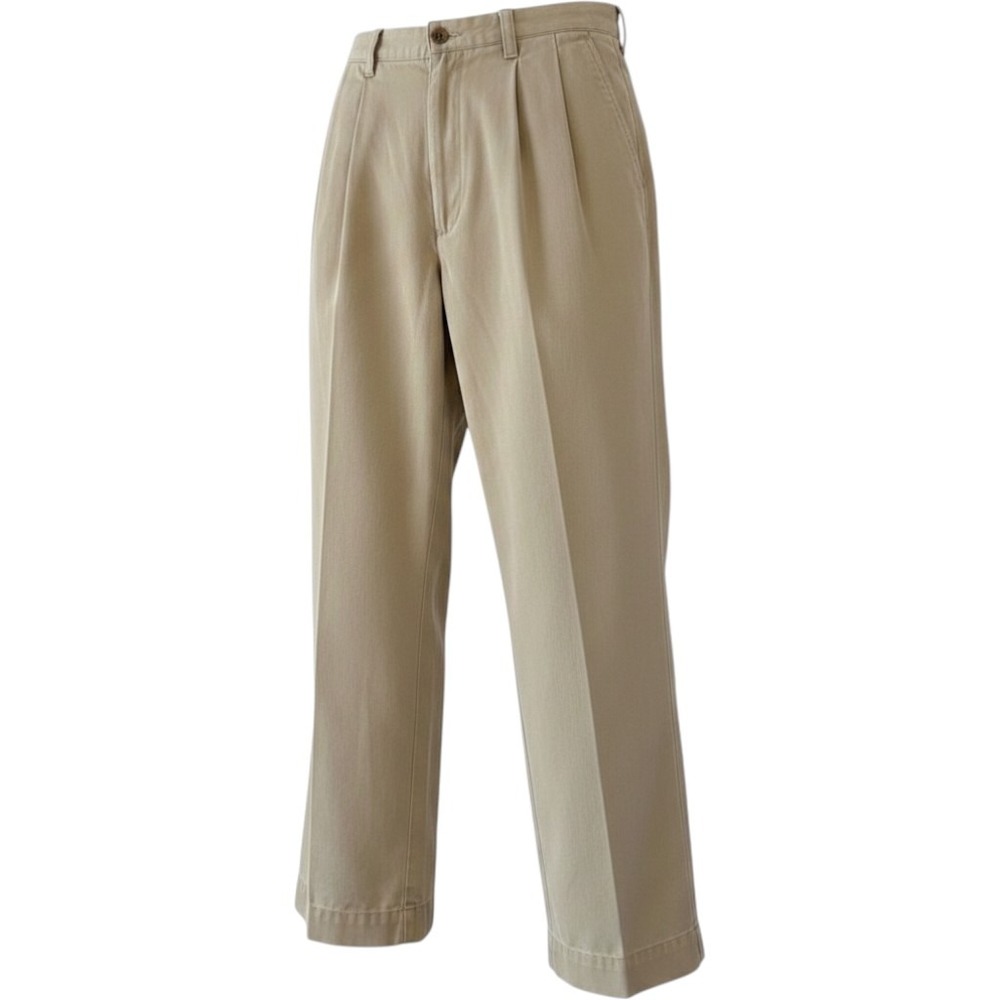 Abercrombie & Fitch Chino Pants Mens 33x32 Khaki Pleated Relaxed Vintage Y2K‎